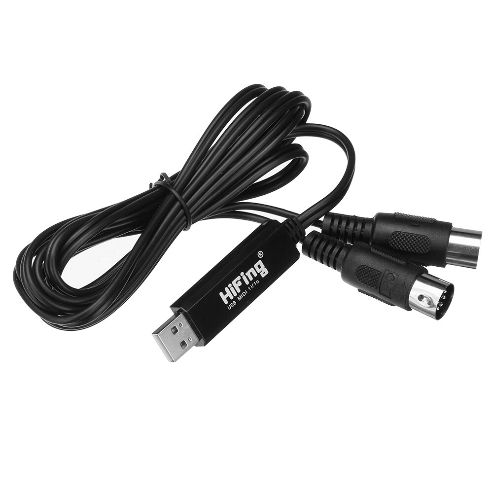 HiFing UM1X1 USB naar MIDI Kabel Interface Converter - IN OUT Midi Kabel Host Adapter Plug Controlle