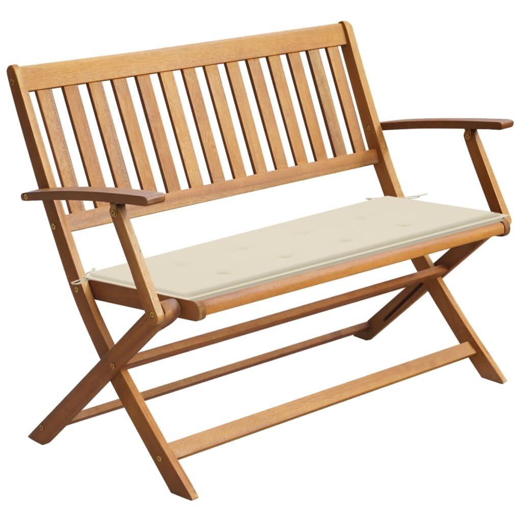 

Garden Bench with Cushion 47.2" Solid Acacia Wood