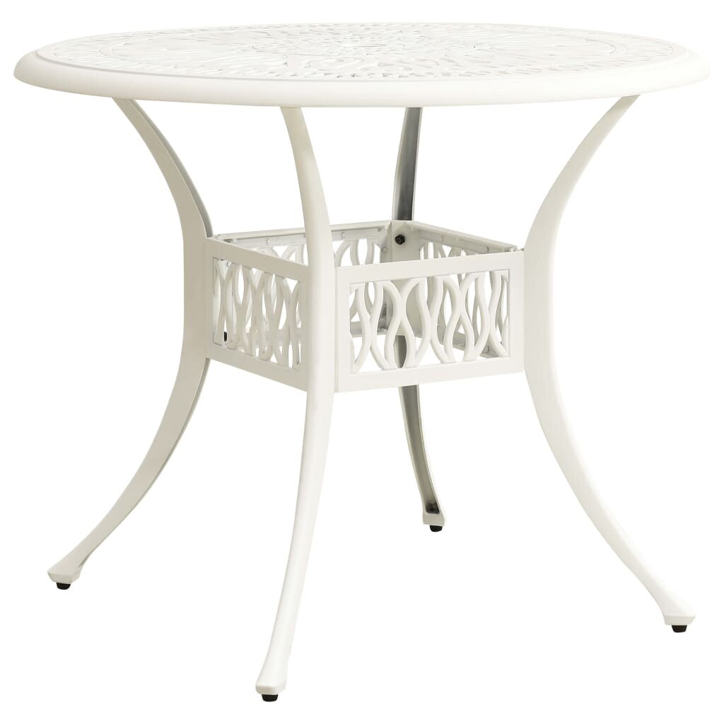 Cast Aluminum Garden Table White 35.4''x35.4''x29.1''