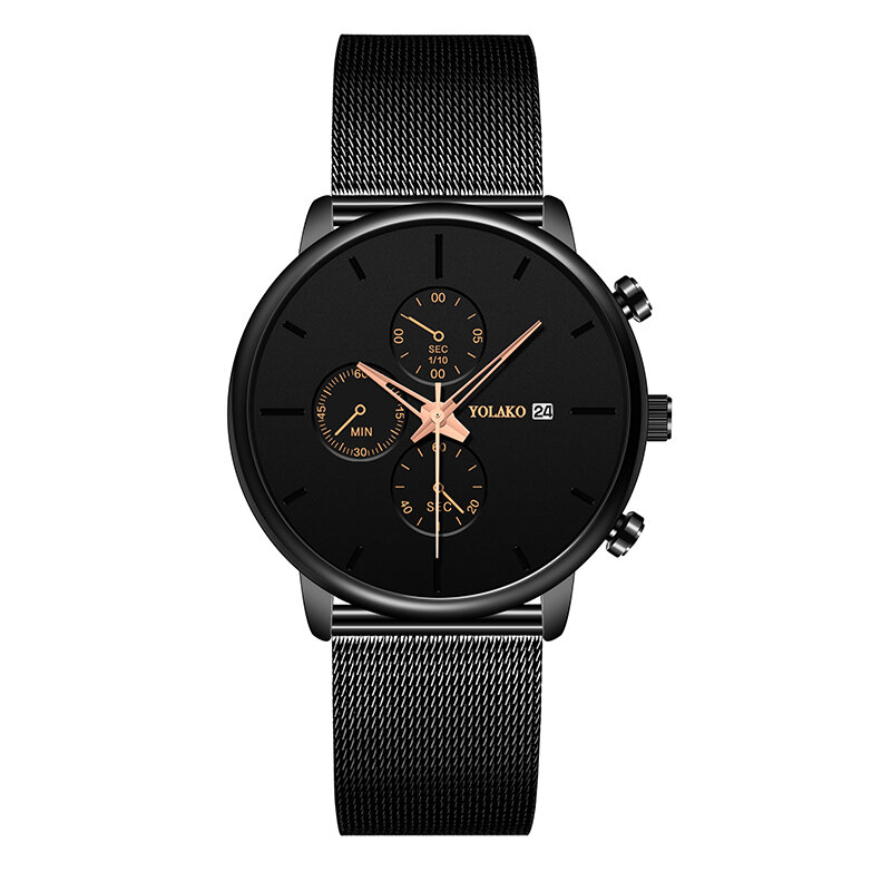 Ultra Thin Casual Style Men Wrist Watch Mesh Stainless Steel Strap Quartz Watches