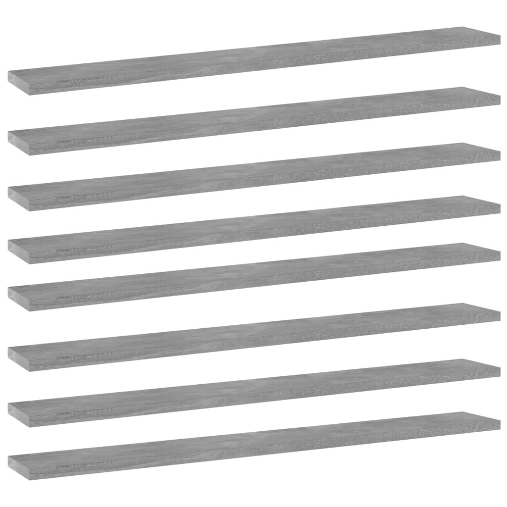 

Bookshelf Boards 8 pcs Concrete Gray 31.5"x3.9"x0.6" Chipboard