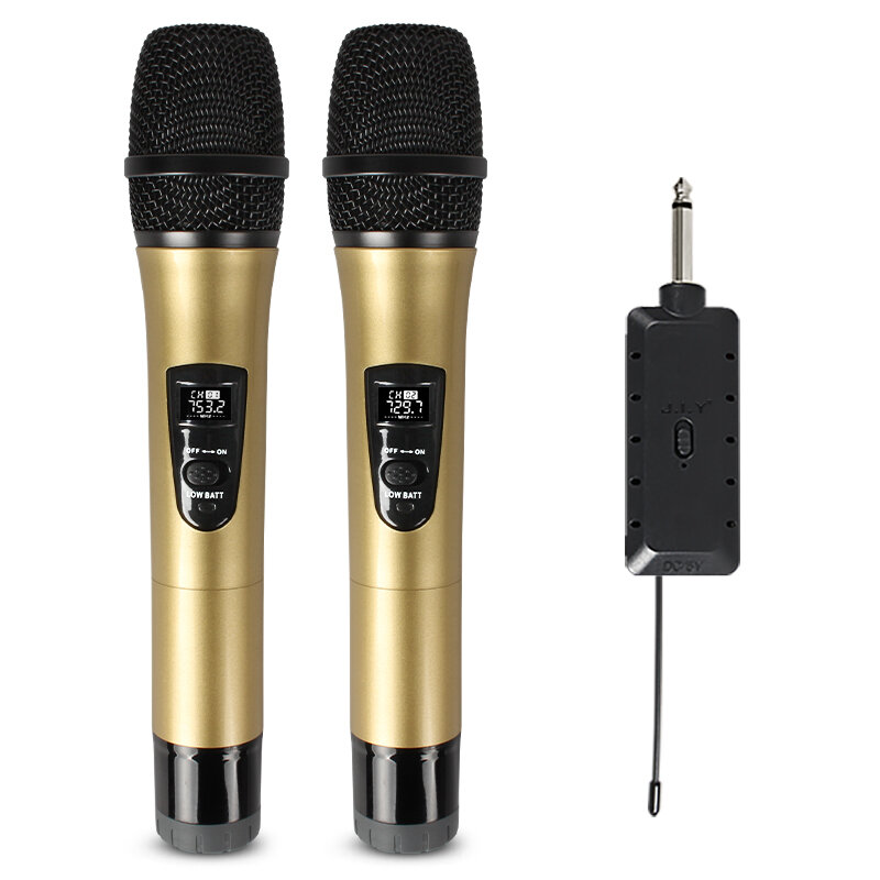 LEORY E8 2 Wireless Microphone VHF Professional Mic Transmitter Receiver DJ For Square Speaker Mixer