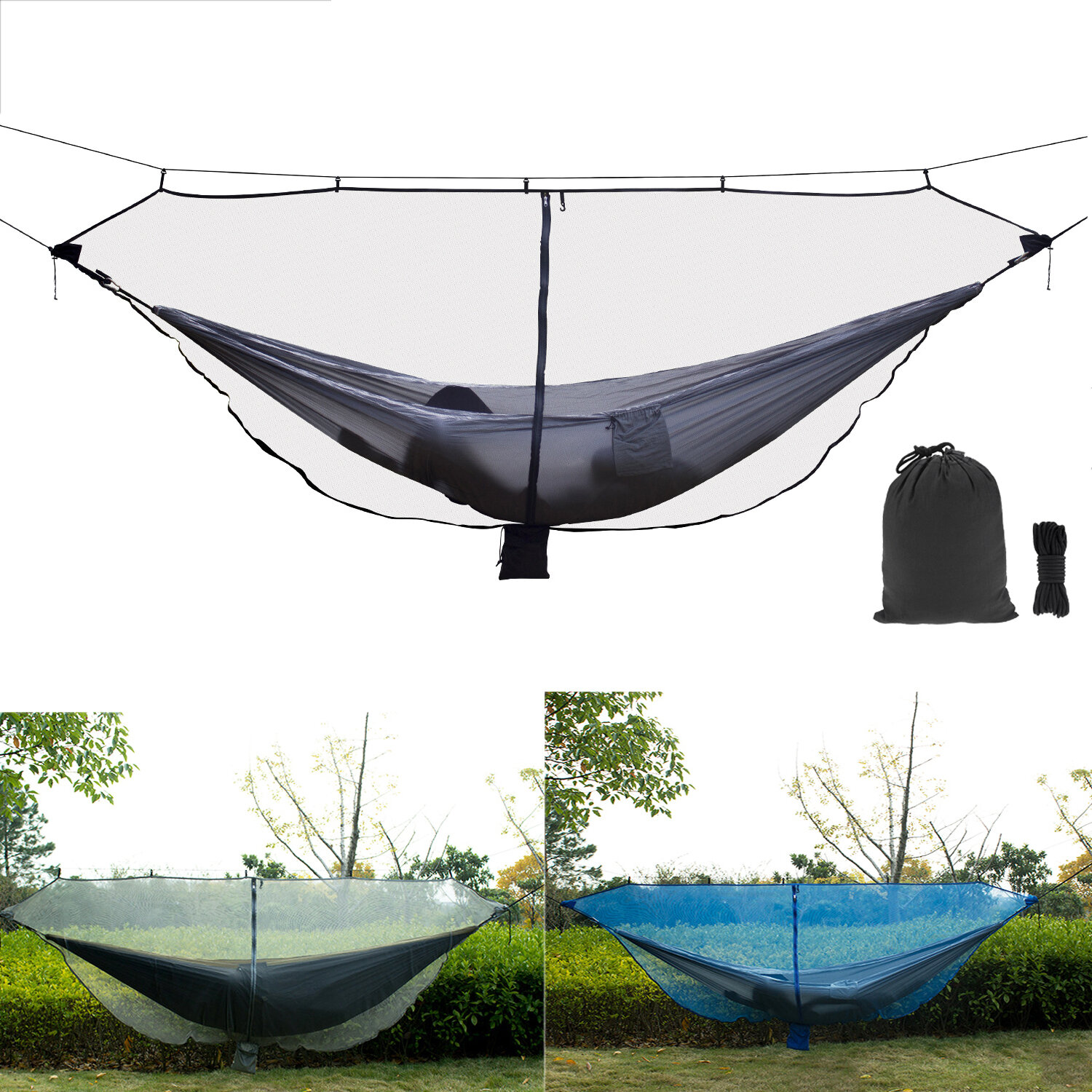 Outdoor Double Hammock Mosquito Insect Bed Net Nylon Mesh Gauze Protection