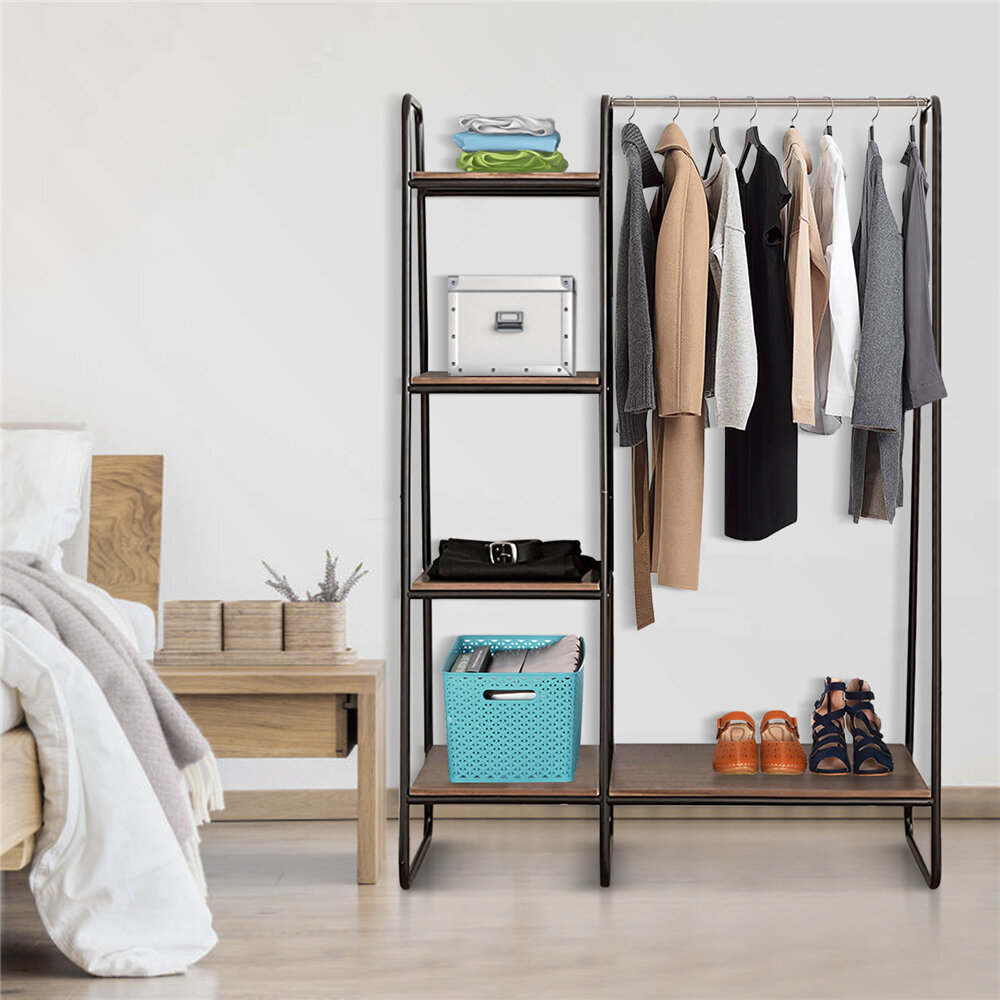 KINGSO Wardrobe Closet Organizer Smart Sturdy Strong Load Capacity Clothes Storage Rack