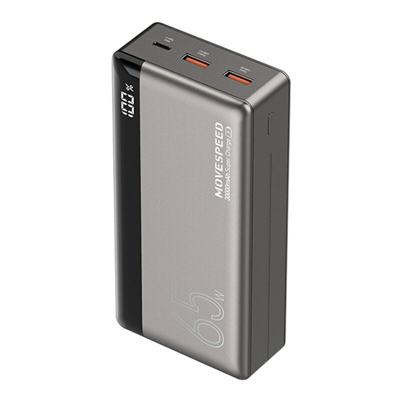 

MoveSpeed K30 65W 30000mAh Power Bank External Battery Power Supply with 65W USB-C PD QC4.0&22.5W 18W QC3.0 USB-A*2 Supp