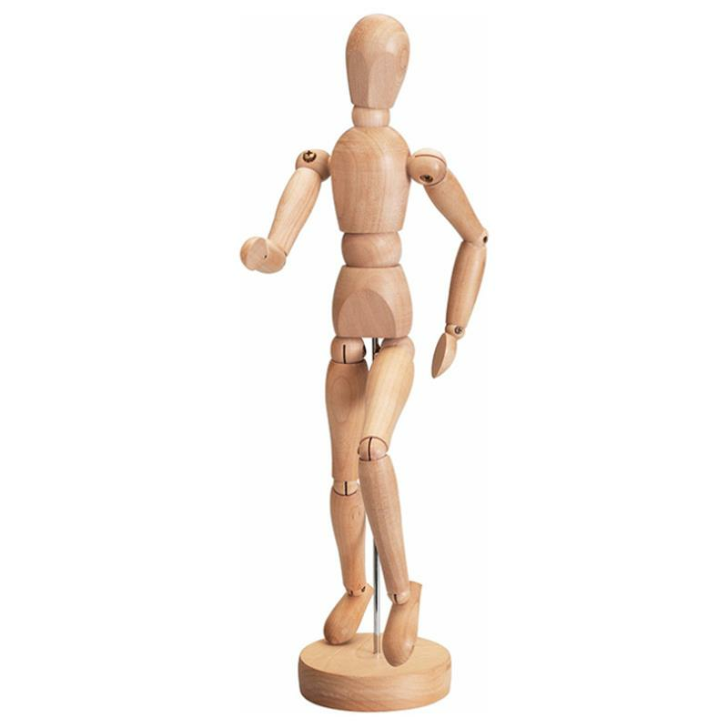 1Piece Artist Movable Limbs Male Wooden Figure Model Mannequin Art Class Sketching VIccoo Wooden Joint Doll Sketch Wooden Man 12 Inch 