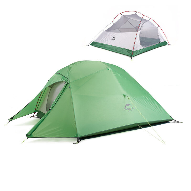 Naturehike Cloud-Up 3 personen Lichtgewicht backpacktent 210T RipStop 4 seizoen Dome Tent dubbellaags waterbestendig met voetafdruk voor kamperen Wandelen
