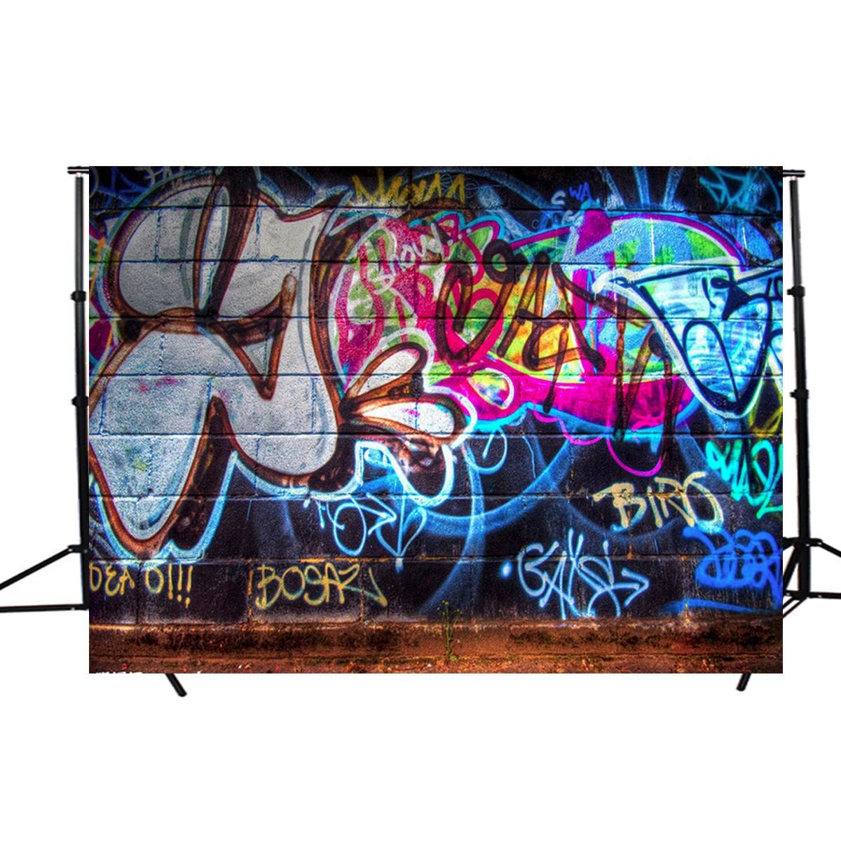 7x5ft Vinyl Graffiti Kunst Muurfotografie Studio Prop Foto Achtergrond Achtergrond