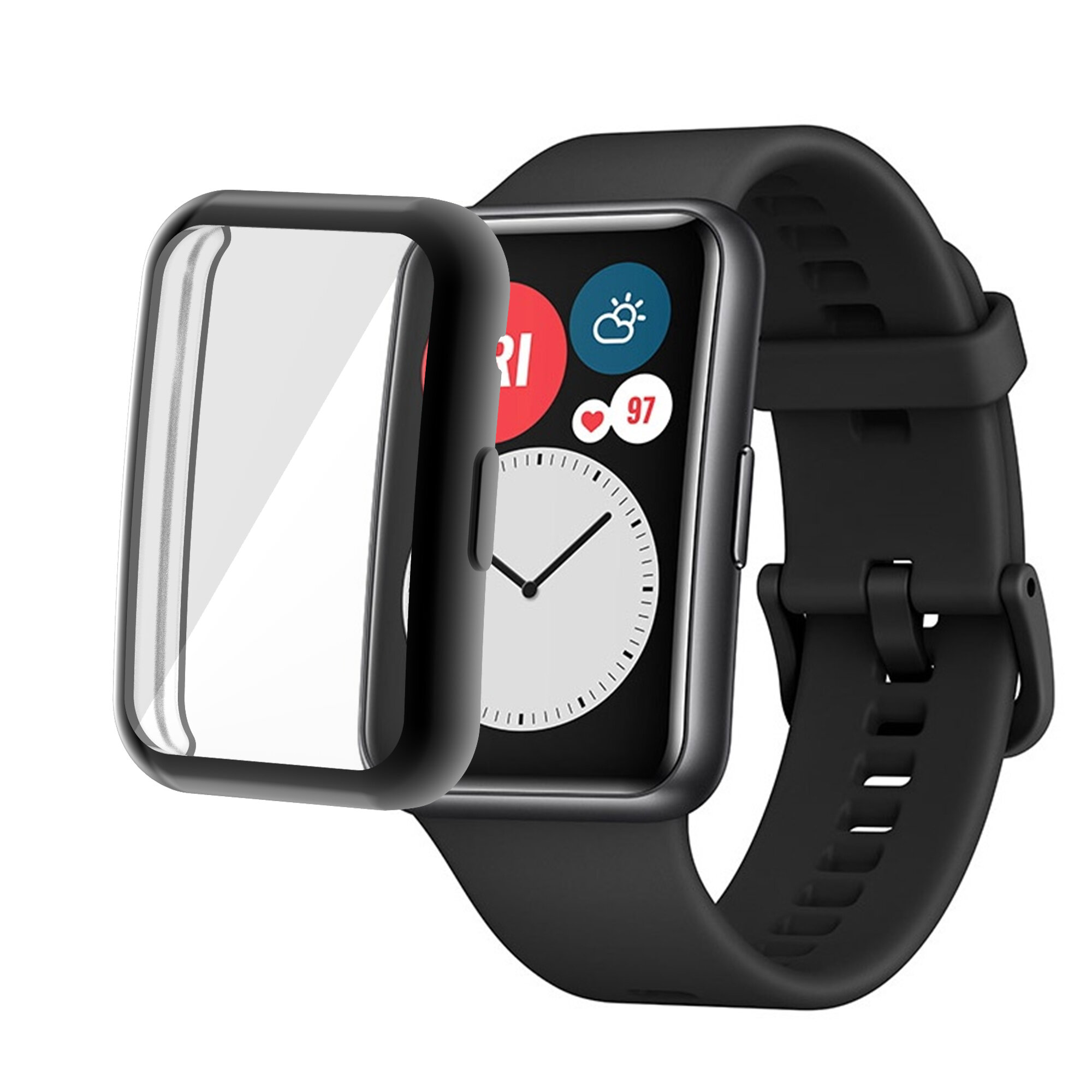 Bakeey Plating Antikras Schokbestendig Transparant Soft TPU-horlogekast voor Huawei Horloge FIT