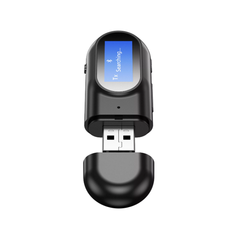 Bakeey T17 bluetooth 5.0 Carkit Handsfree USB-audio-ontvanger Zenderadapter met LED-scherm AUX Muzie