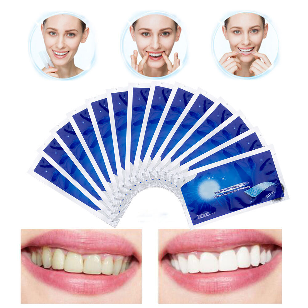 

14 шт. / 7 пар 3D Гель отбеливающие полоски для зубов белый зуб Зубной Набор полоса для гигиены полости рта для накладны