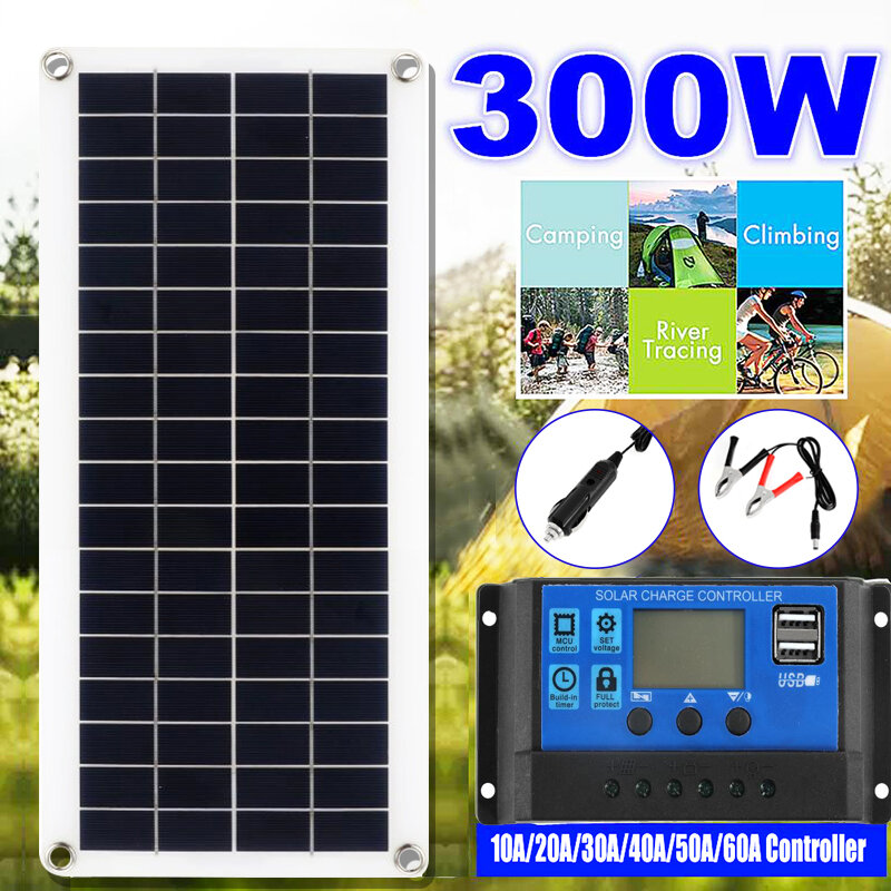 300W 6V Solar Charger Zonnepaneel Power Bank Mobiele Power Bank