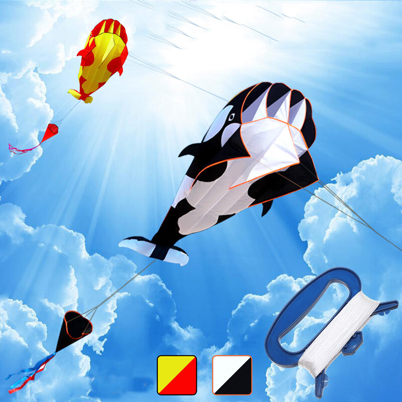 Outdoor 3D Large Kite Whale Software Beach Kite Cartoon Animal Kites Single Line Frameless Huge With Handle Gift for Kid