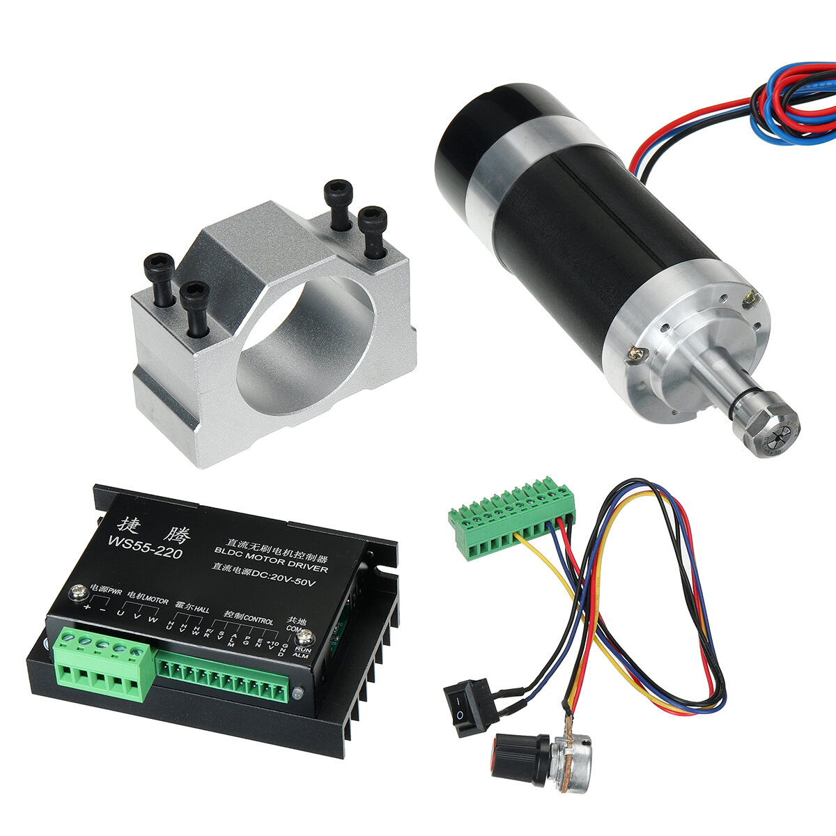 

MACHIFIT ER11 48V DC 500W High-Speed Cooling Brushless Spindle Motor for Engraving PCB Drilling, Low Noise, High Torque