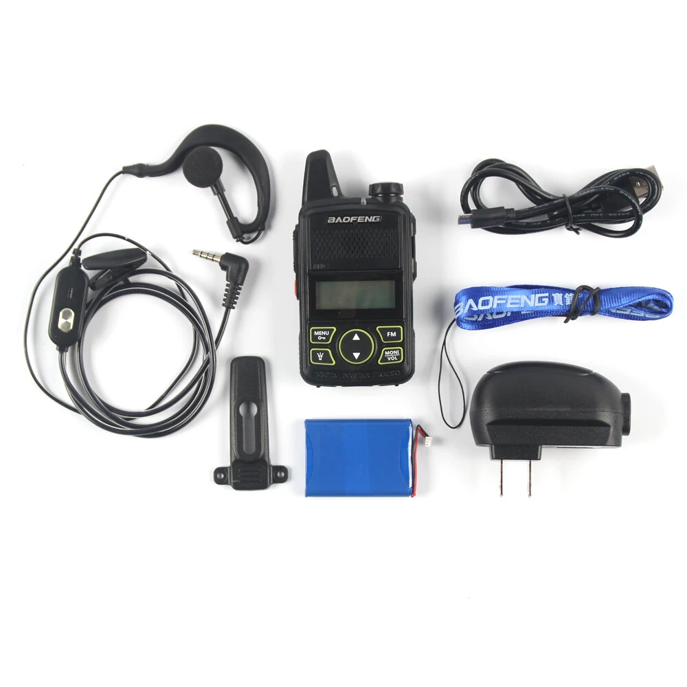 BaoFeng Mini Walkie Talkie BF T1 UHF 400 470MHz 1W 20CH Small Mini Portable Ham FM Two way Radio With Earpiece