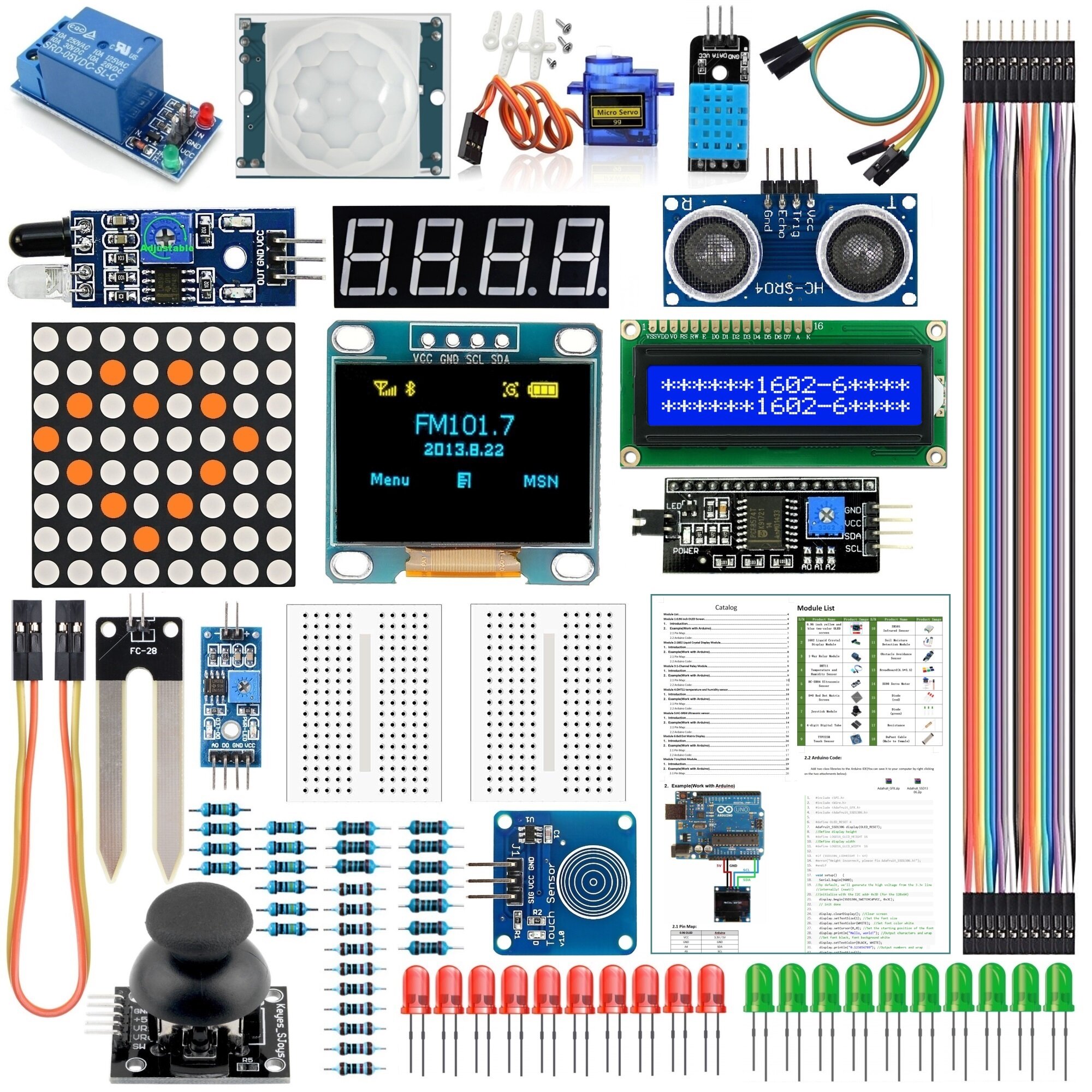 AOQDQDQD® Module المستشعر Kit for Arduino with 0.96 