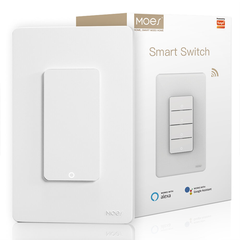 

MoesHouse Tuya Smart WiFi Wall-mounted Switch Timing Function Remote APP Control Voice Control with Alexa Google Home 1/