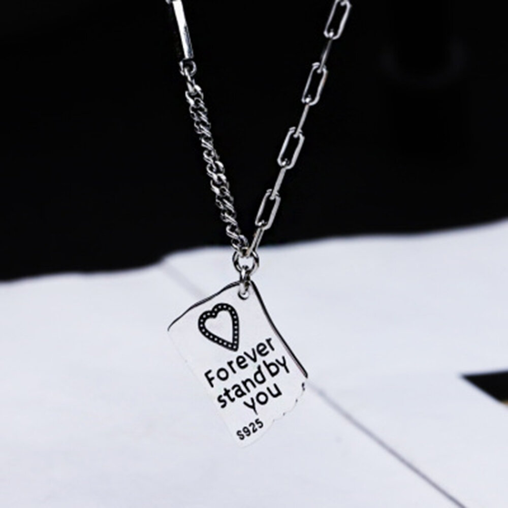 

SHENLIN S925 Tiny Letter Pendant Necklace for Women Charms Link Chain Necklaces Jewelry