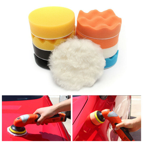 11pcs 4inch Car Sponge Polishing Tool Set Waxing Buffing Cleaning Wash Pad Kit