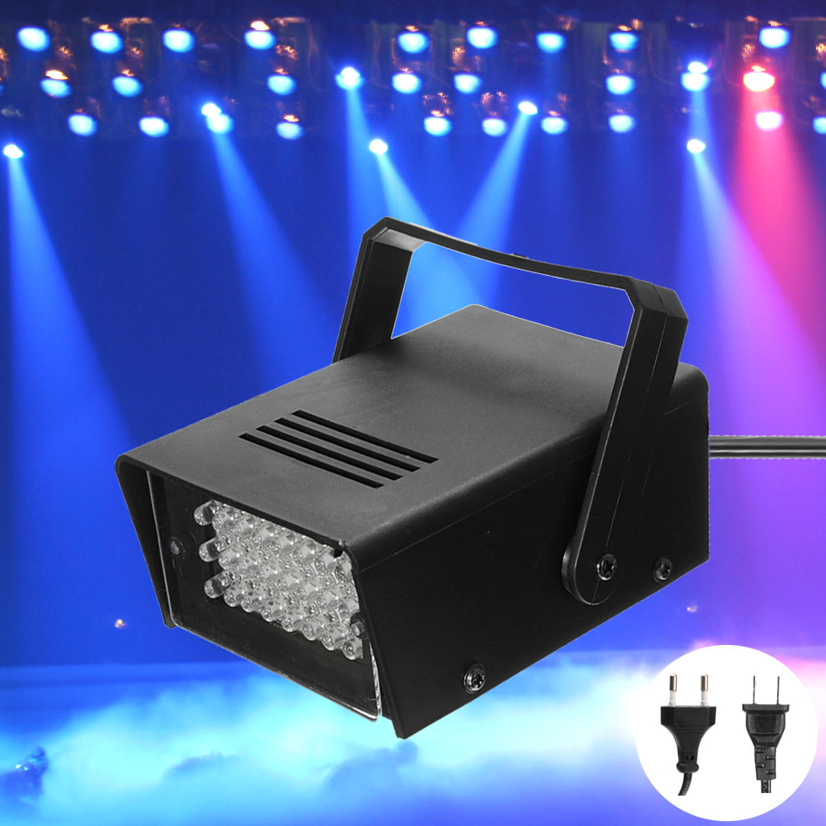 Mini 24LED Blauw Knippert Strobe Party Stage Light Disco Club DJ Effect Lighting AC220V