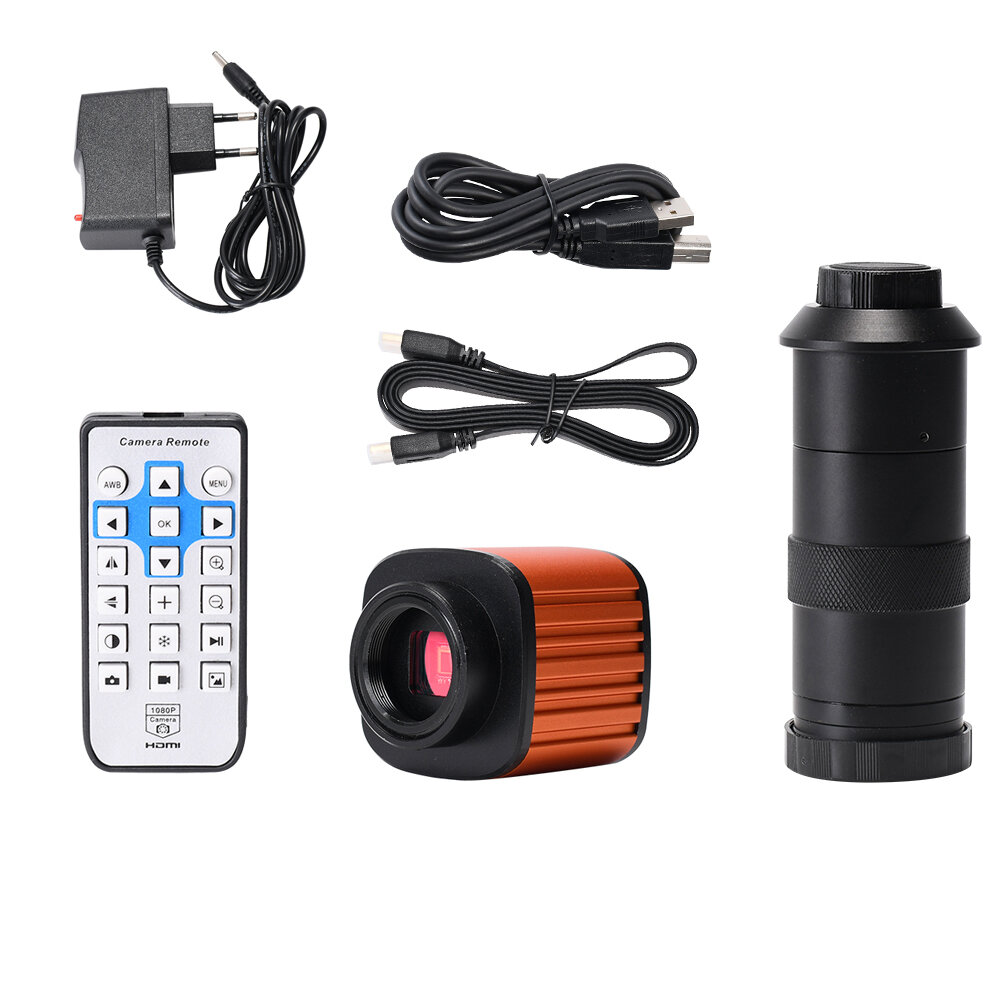 

24MP 1080P Industrial Digital HDMI Video Microscope Camera +130X Adjustable Zoom C-Mount Lens for PCB Repair Soldering