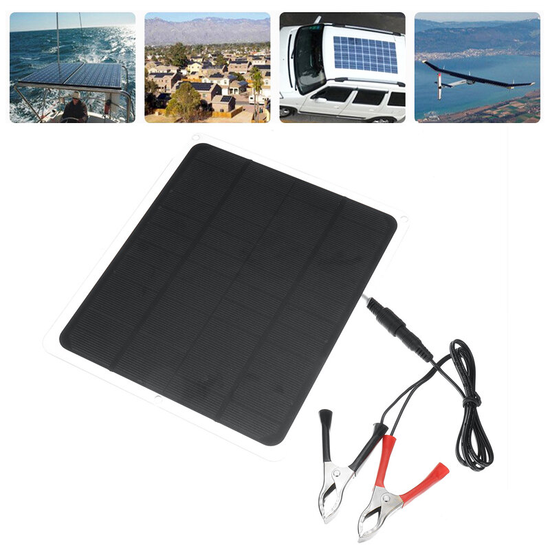 20W 12V Solar Panel For Phone Battery Charger RV Boat Camping 5V USB 2.0 Port