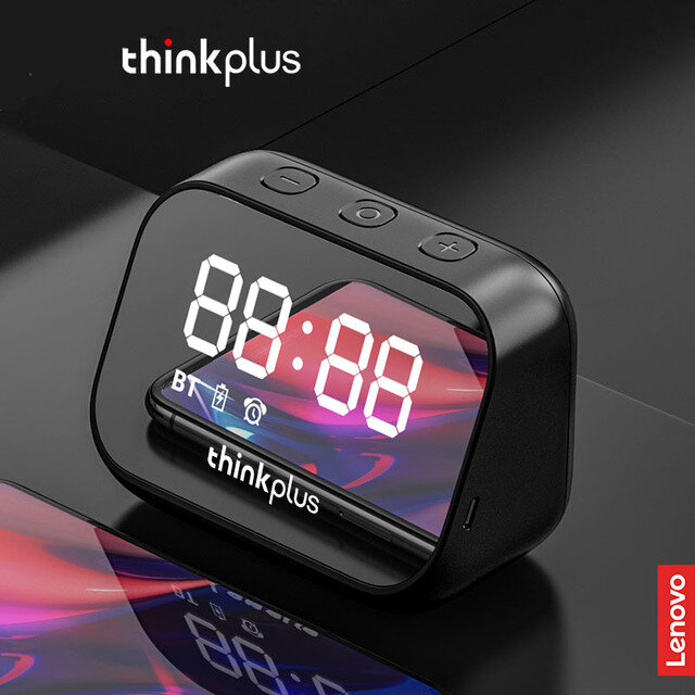 Lenovo thinkplus TS13 Speaker Alarm Clock Mirror Wireless Bluetooth Speaker LED Digital...