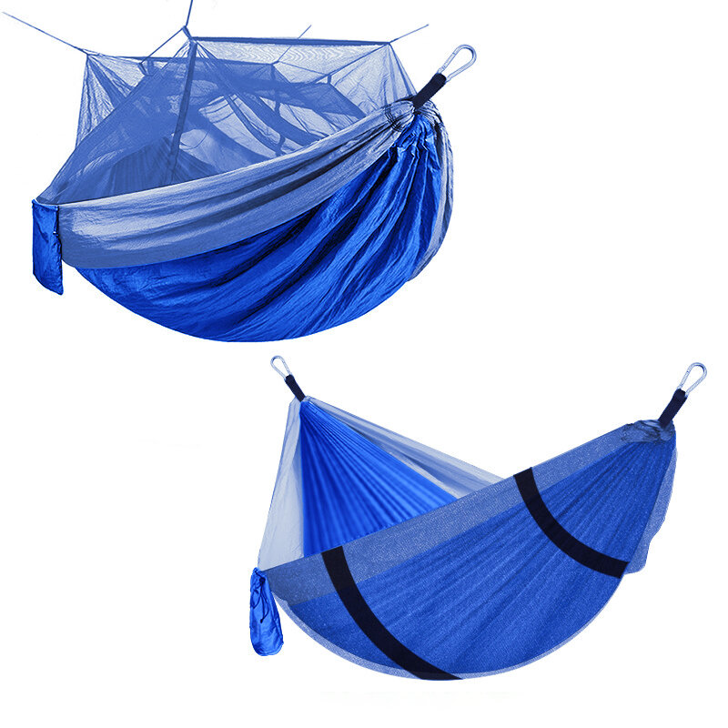 2 People Outdoor Camping Nylon Strong Hammock W Mosquito Net Travel Portable Backpack Hammock Max Lo