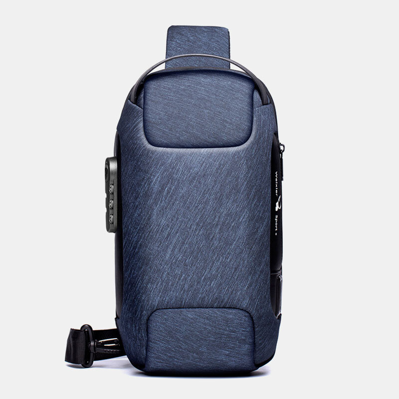 

Men Oxford Password USB Charging Anti-theft Multi-Layers Waterproof Crossbody Bag Chest Bag Sling Bag