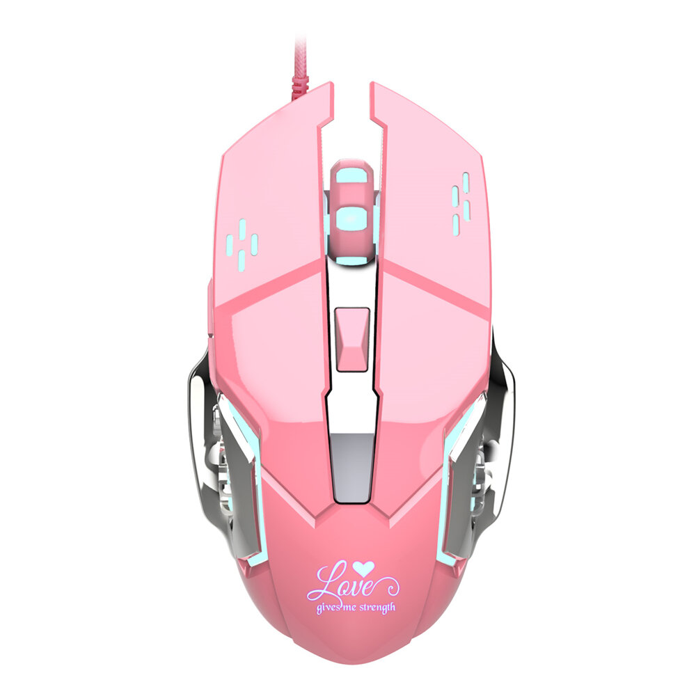 

Hxsj X500 Wired USB 3200 DPI Optical Gaming Mouse 6 Programmable Buttons Computer Game Mice 4 Adjustable DPI LED Lights