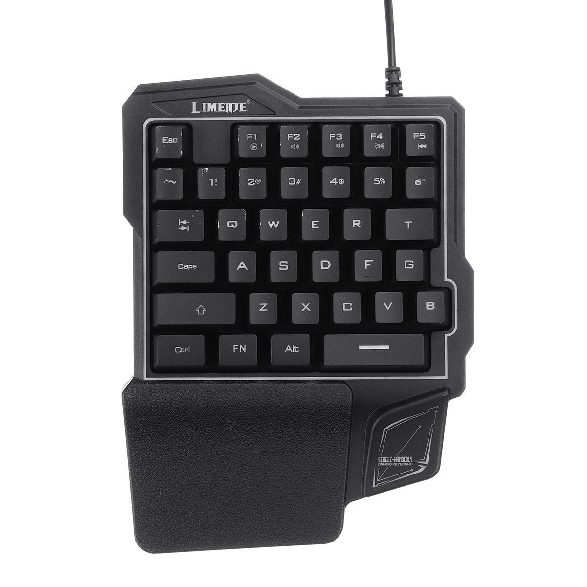

GK103 35 Keys LED Backlight Wired Single Hand Gaming Keyboard with Ergonomic Support Mechanical Feeling For PUBG and LOL