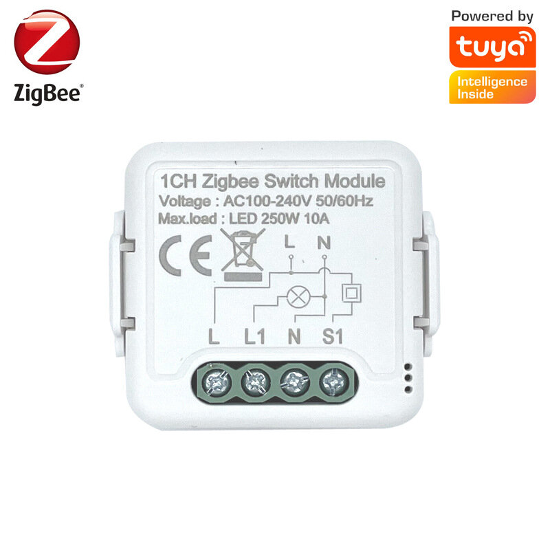 Tuya ZB 1 Way Smart Switch On-off Device APP Mobile Phone Voice Control Modification Module