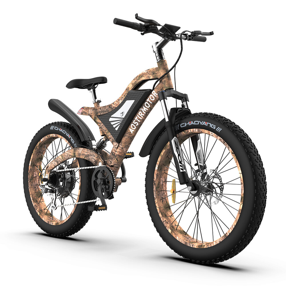 US DIRECT AOSTIRMOTOR S18 Electric Bike 26inch 1500W 48V 15Ah 50Kmh Max Speed 25 40Km Mileage 120Kg Max Load Mountain