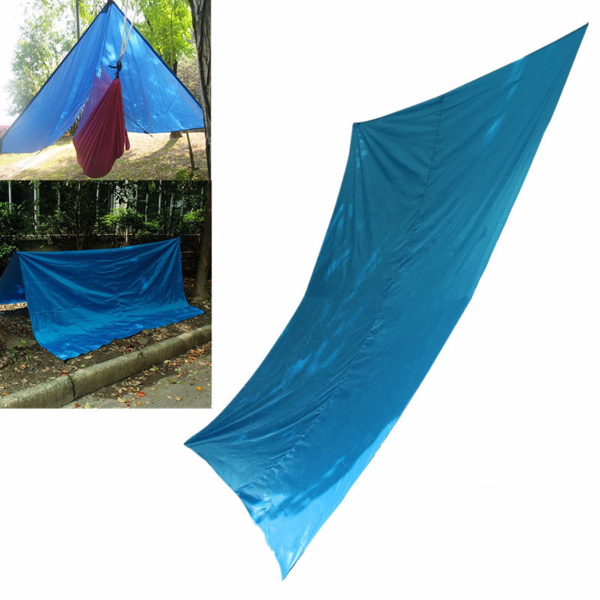 Rede Havelock para exterior com toldo e tenda de sombra de 300x300 cm para proteção solar durante viagens, camping e caminhadas.