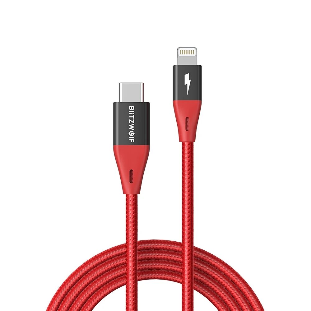 [2 Pcs] BlitzWolf? BW-CL3 MFi Certified 20W USB-C to Lightning Cable PD3.0 Power Delivery Fast Charg