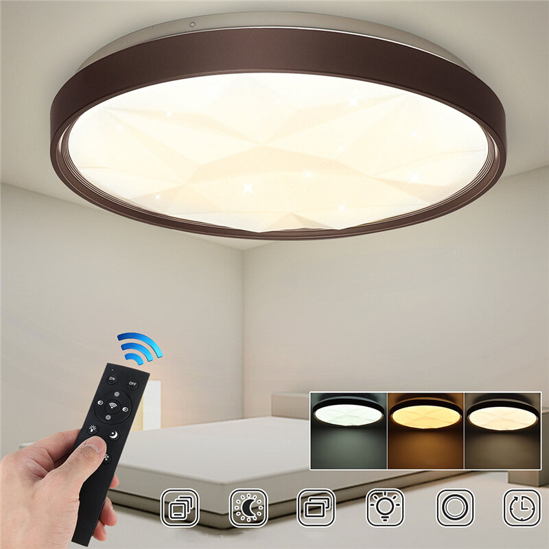 50CM 3 Modes Dimmable LED Ultra-thin Diamond Ceiling Light + 2.4G / Infrared Remote Control 180-260V