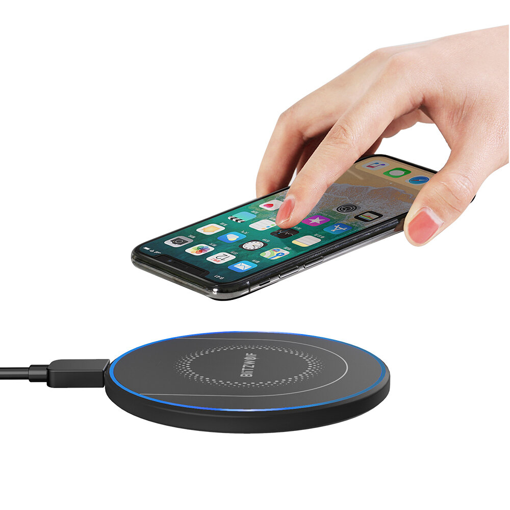 BlitzWolf? BW-FWC7 15W 10W 7.5W 5W Wireless Charger Fast Wireless Charging Pad For Qi-enabled Smart 