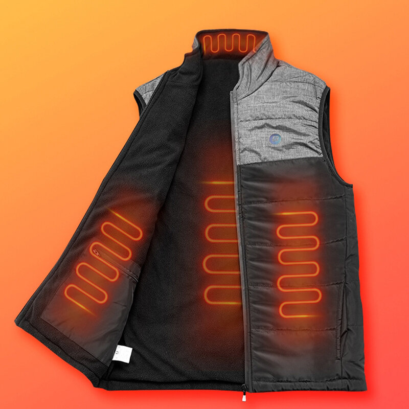 ROCKBROS 3-Gears Heated Jackets USB Electric Thermal Vest 4-Places Heating Winter Warm Vest Motorcyc