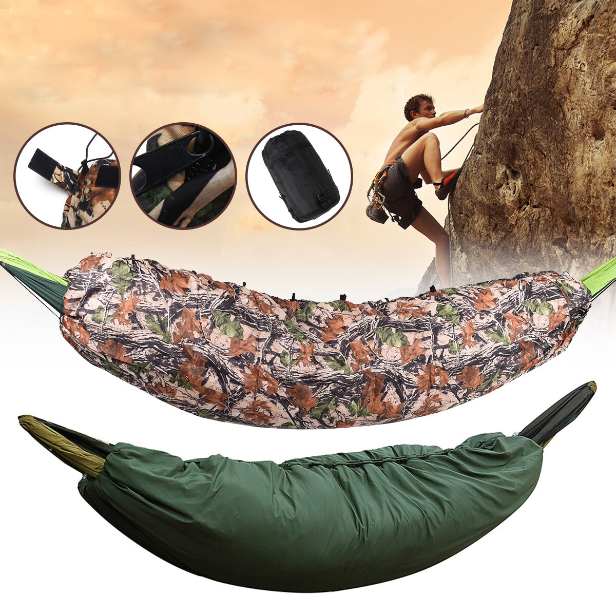 Camping Sleeping Bag Thermal Envelope Hammock Bed Underquilt Ultralight Insulation Warm Lazy Bag Travel Climbing