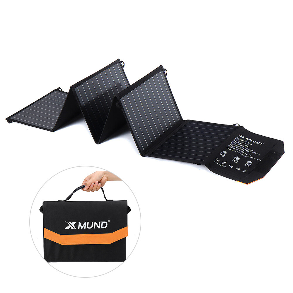 XMUND XD-SP1 60W Katlanabilir Güneş Paneli Şarj Cihazı 2 USB + 2 DC El çantası Güneş Güç Bankası Açık Kamp için