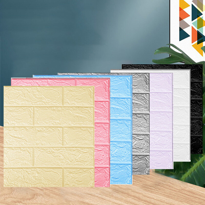 10/20PCS Multi-color Behang Zelfklevende Muur Kleverige Schuimbaksteen 3D Textuur Behang