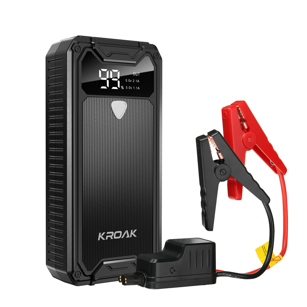 Στα 44.18 € από αποθήκη Ισπανίας | Kroak K-JS01 1200A 14000mAh Portable Car Jump Starter Powerbank Emergency Battery Booster Fireproof with LED Flashlight