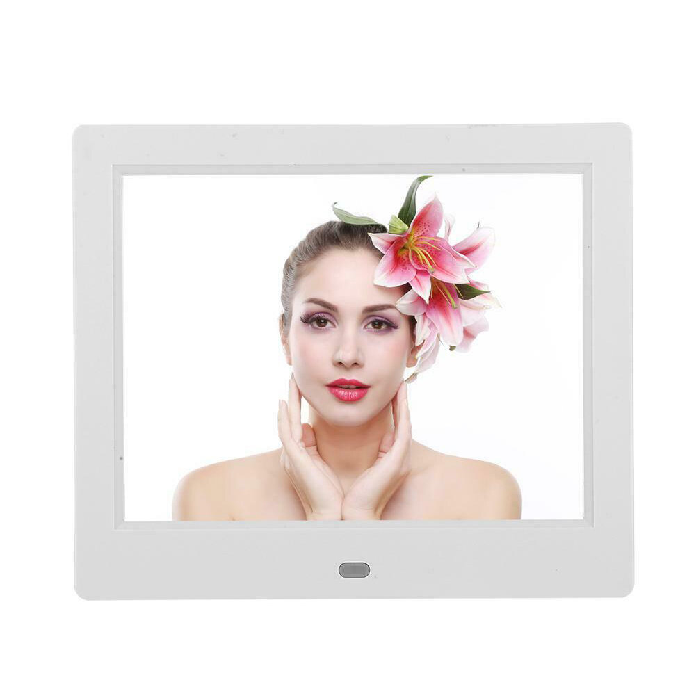 8 Inch LED Digital Photo Frame Electronic Album 1024x768P Picture Frame with Remote Control Music Video Playing Alarm Cl