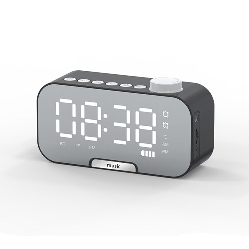 Bakeey Z5 Alarm Clock Wireless bluetooth Speaker Portable Mini Mirror Alarm Clock HiFi Support TF Ca