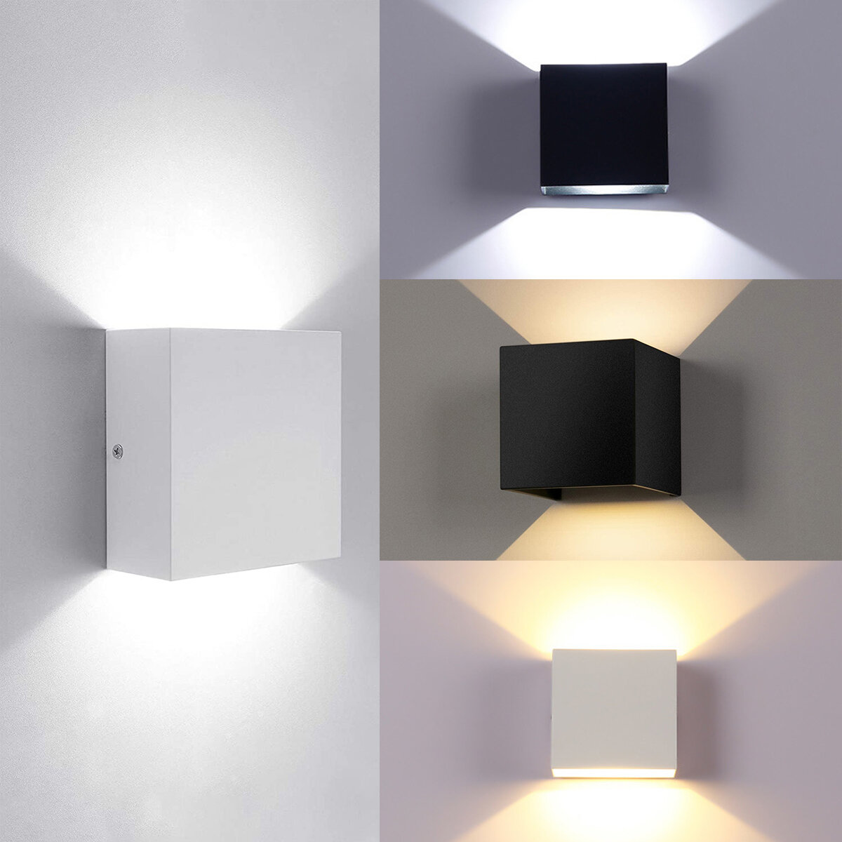 Modern LED Up/Down Wall Lights Lighting Fixture Outdoor Indoor Cube Sconce Lamp