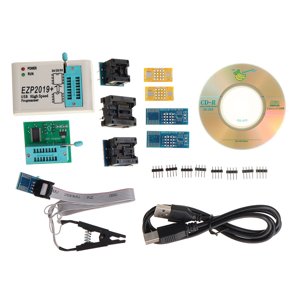 EZP2019 High-speed USB SPI Programmer Support24 25 93 EEPROM 25 Flash BIOS-chip + 7 adapters