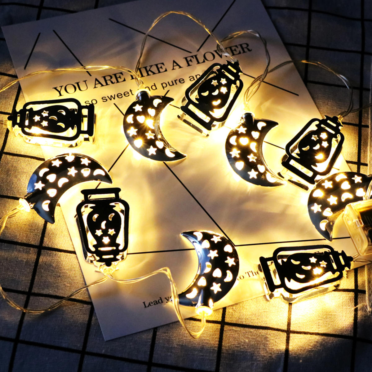 

1.65M Battery Operated Eid Ramadan Moon LED String Light Islam Indoor Party Holiday Home Decor