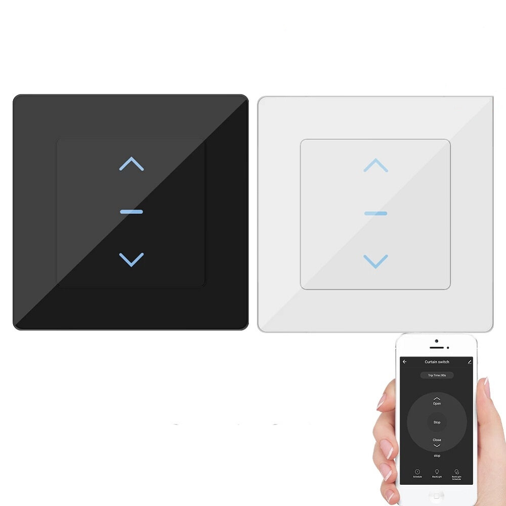MoesHouse Tuya Smart Life WiFi Smart Gordijnschakelaar Touch Design voor Gemotoriseerde Gordijnen en