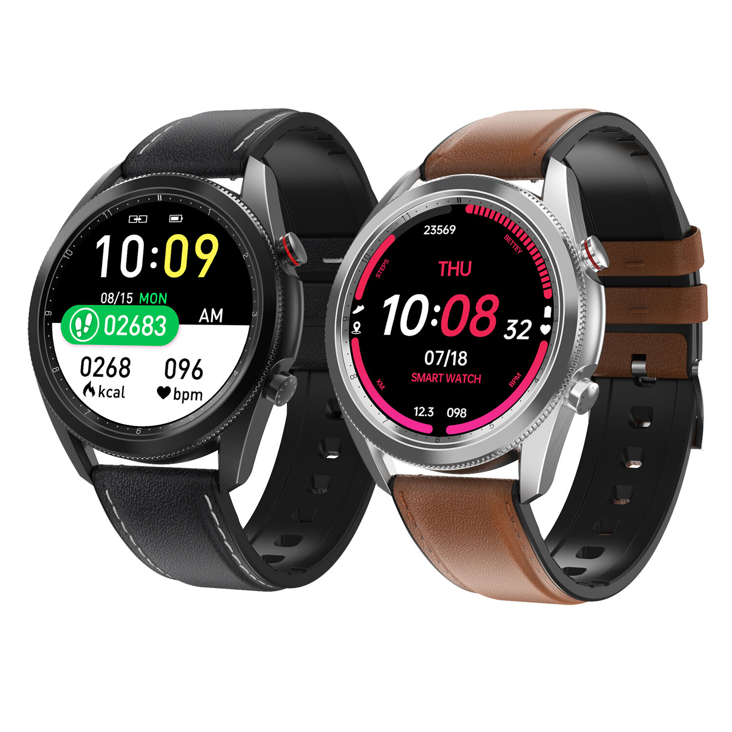 

[bluetooth Call]DT NO.1 DT91 1.3 Inch Full Round Touch Screen ECG Heart Rate Blood Pressure SpO2 AI Voice Assistant Inde