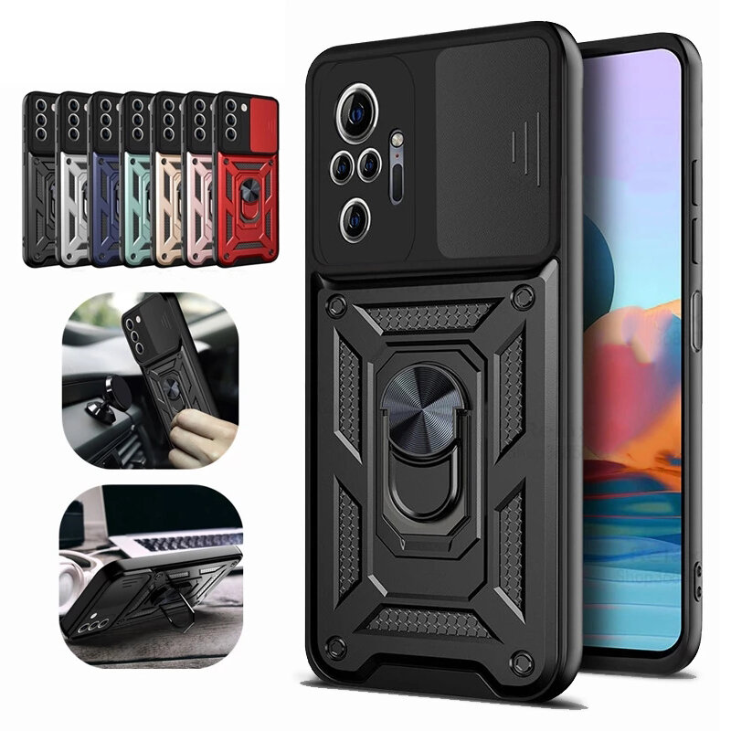 Bakeey for Xiaomi Redmi Note 10 Pro/ Redmi Note 10 Pro Max Case Armor Bumpers Shockproof Magnetic with 360 Rotation Fing